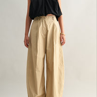 Voluminous Ruffle Sleeve Poplin Top