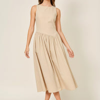 Asymmetrical Waist Detail Midi Dress