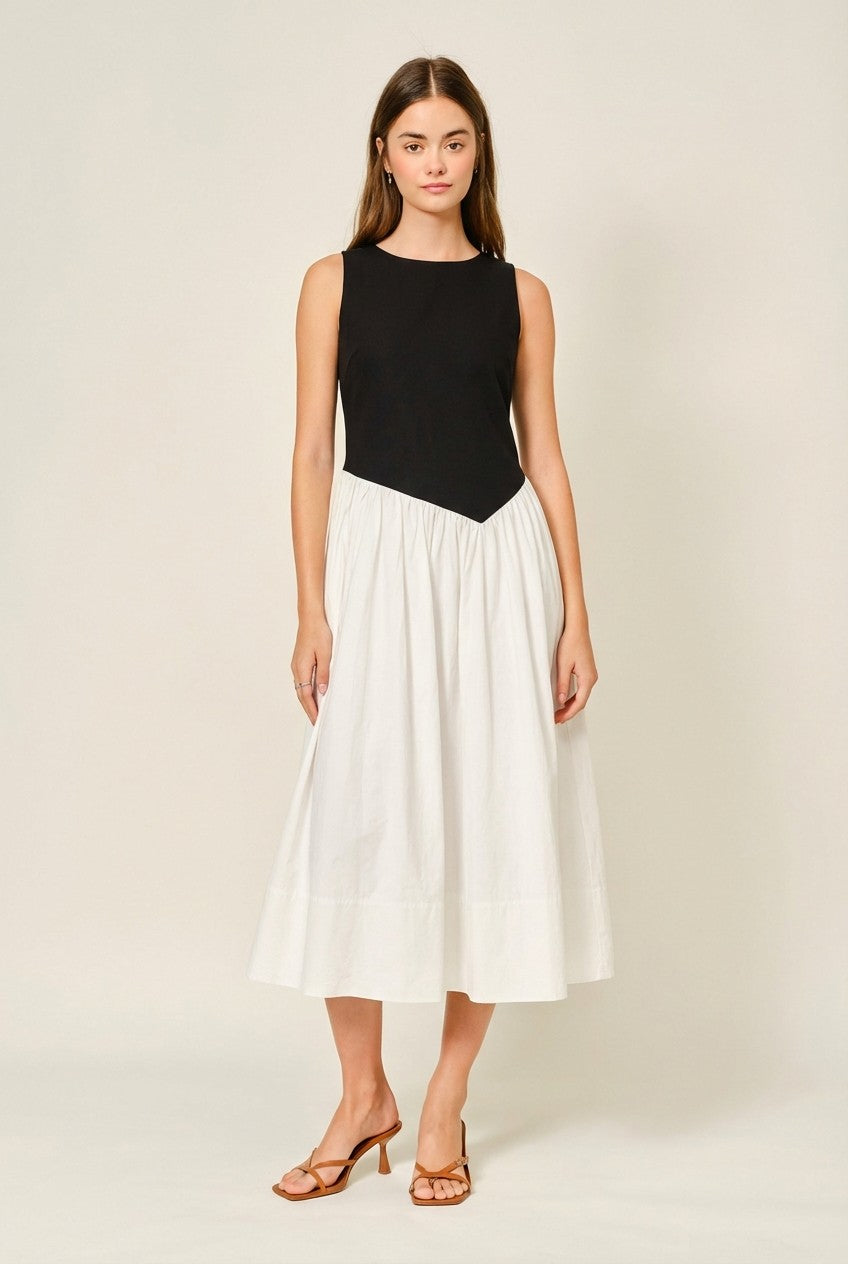 Asymmetrical Waist Detail Midi Dress