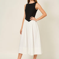 Asymmetrical Waist Detail Midi Dress