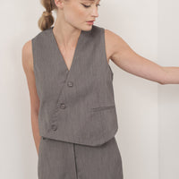 Asymmetrical Button Vest