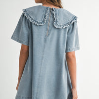 Collar Denim Mini Dress