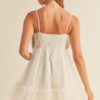 Front Bow Babydoll Mini Dress