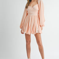 Back Lace Up Ruffle Mini Dress