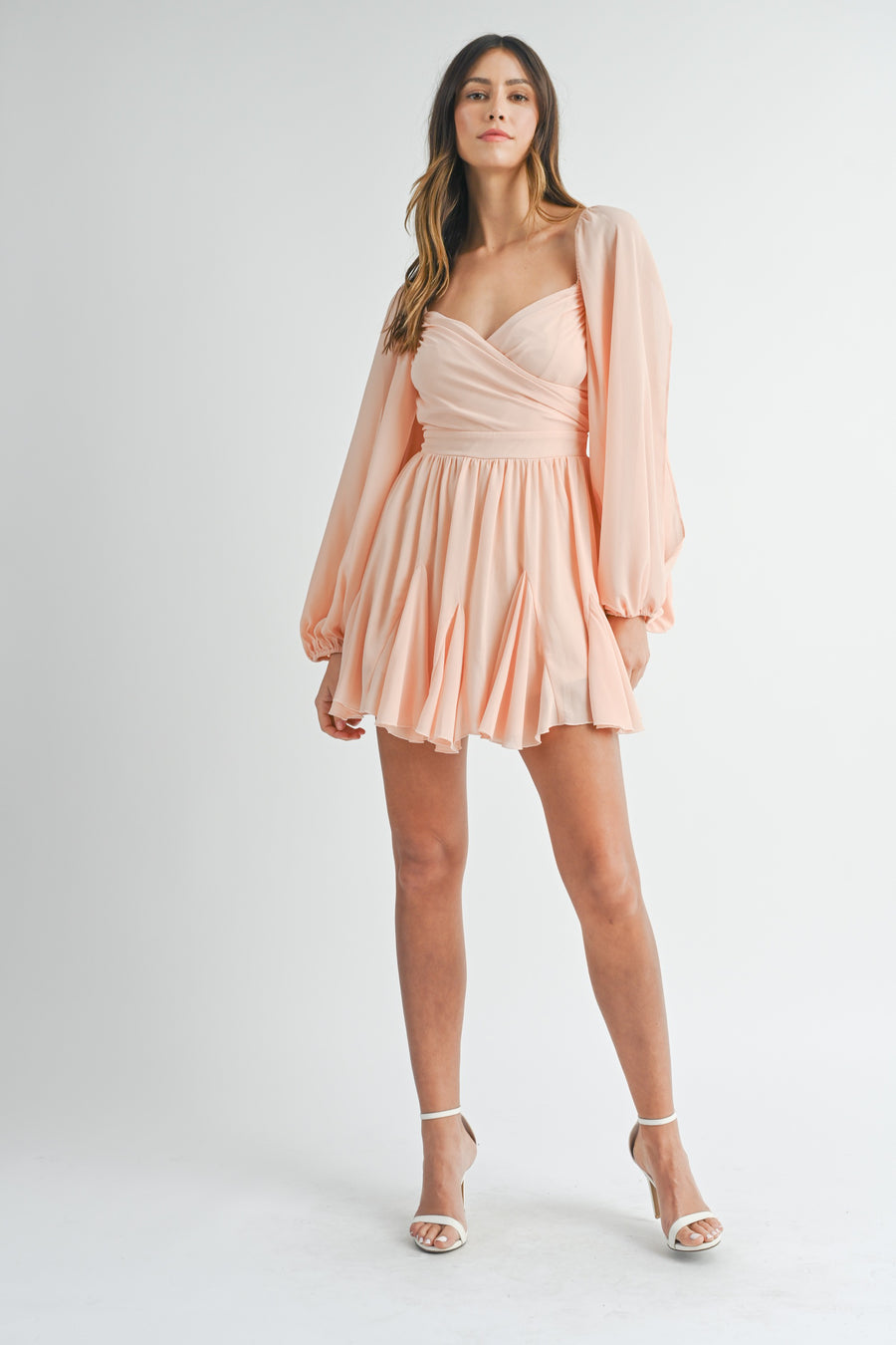 Back Lace Up Ruffle Mini Dress