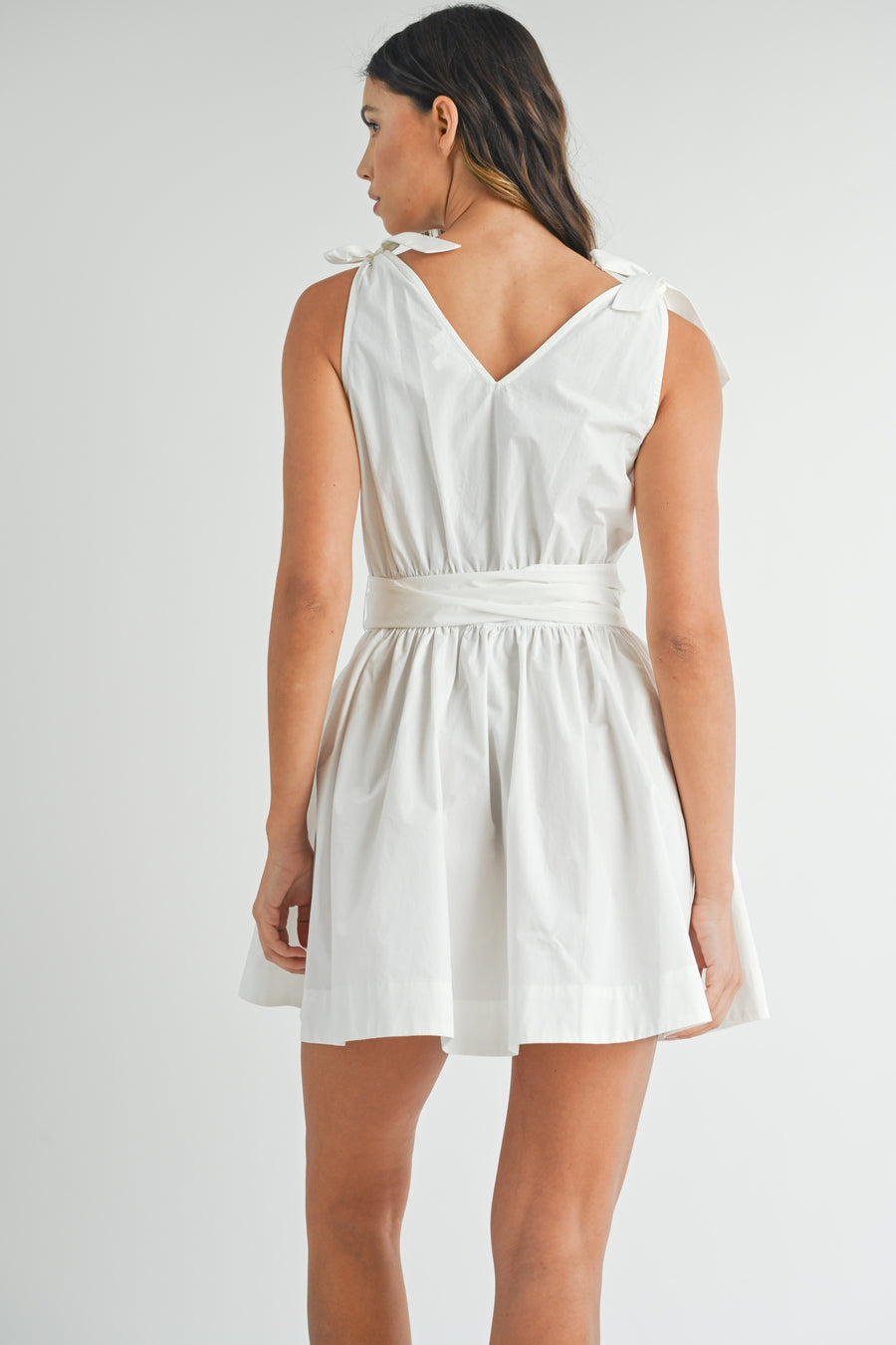 Sleeveless Shoulder Tie Mini Dress