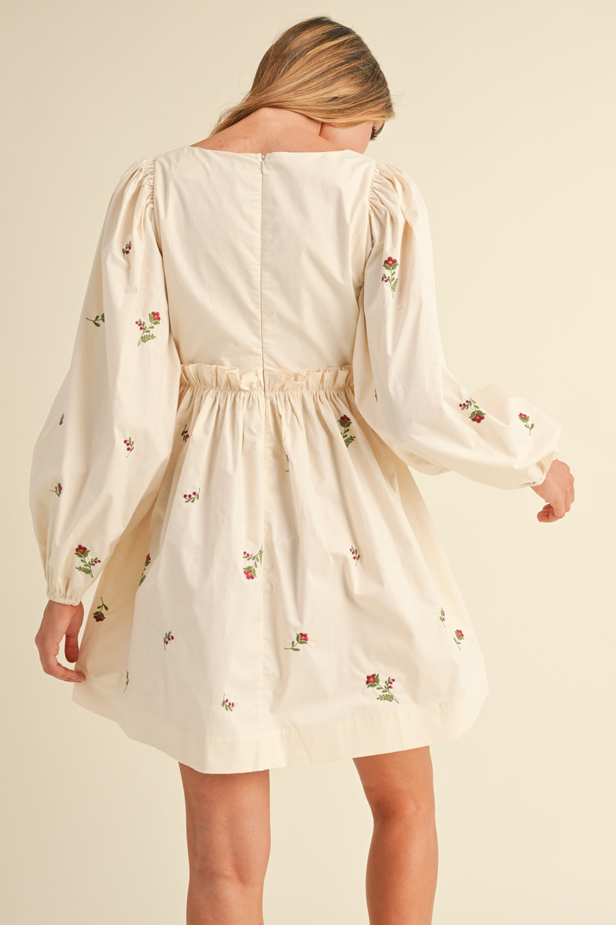 Floral Embroidered Babydoll Dress