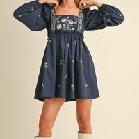 Floral Embroidered Babydoll Dress