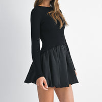 Knit Sweater with Bubble Mini Skirt Dress