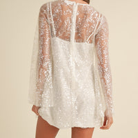 Sequin Bell Sleeve Mini Dress