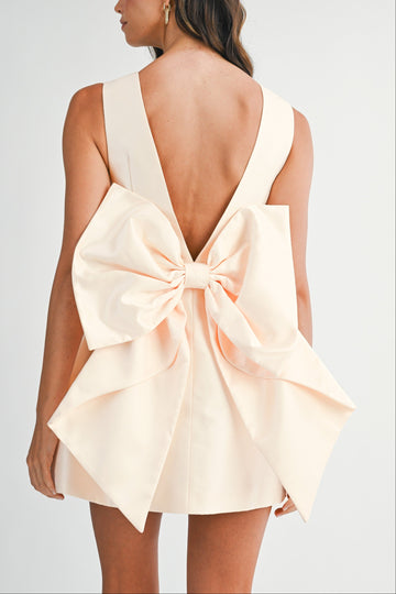 Satin Oversized Bow Party Dress