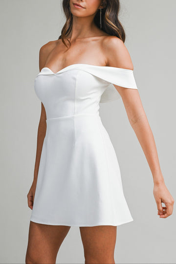 Off-Shoulder Sweetheart Mini Dress