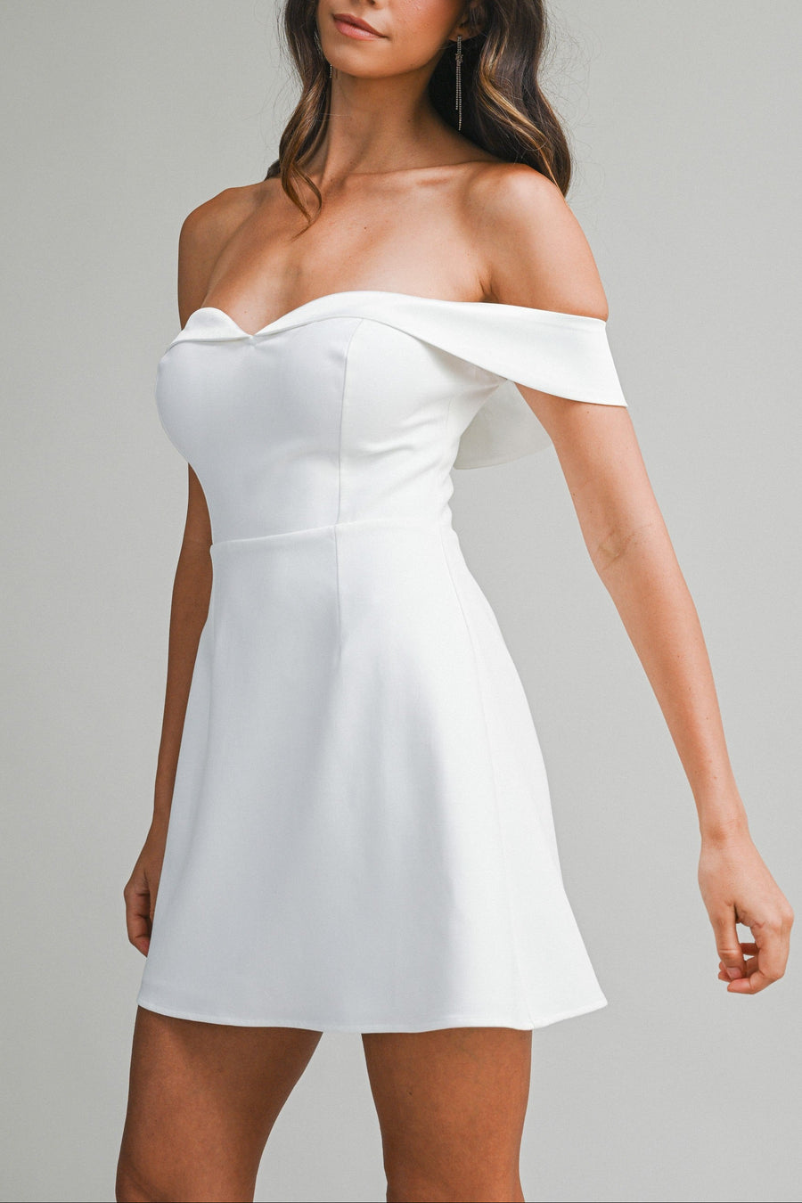 Off-Shoulder Sweetheart Mini Dress