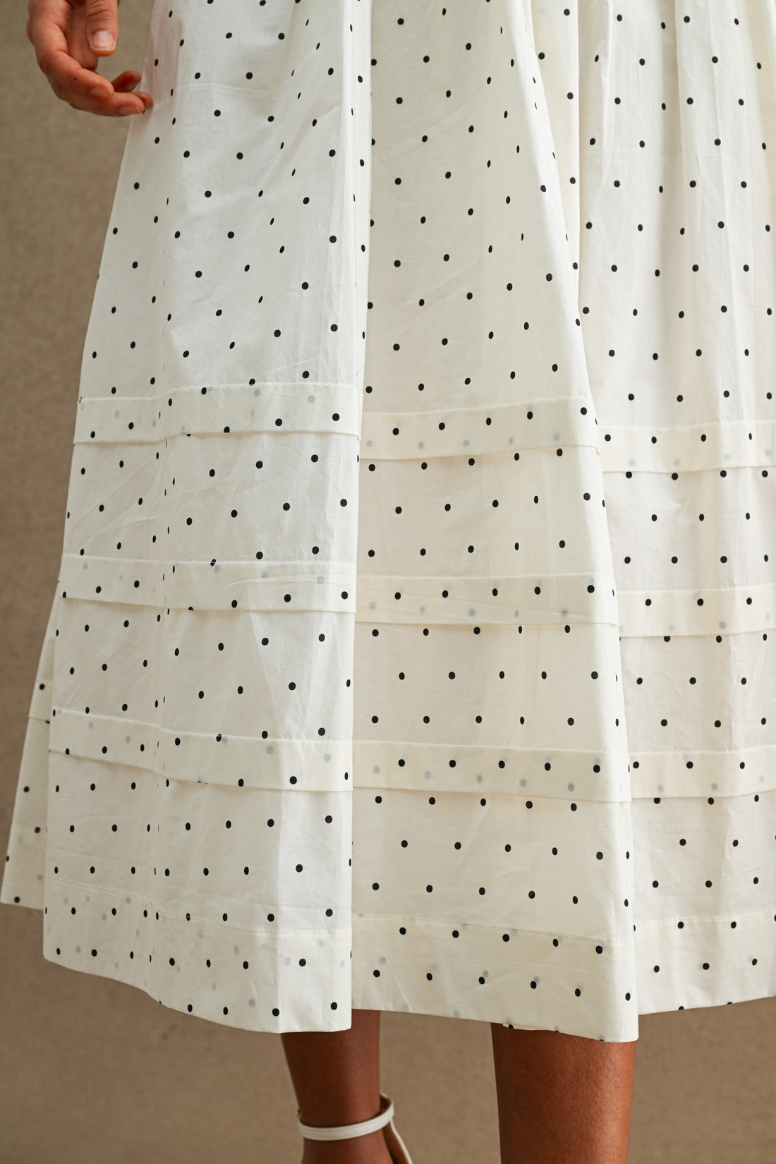 Polka Dot Sailor Collar Midi Dress