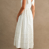 Polka Dot Sailor Collar Midi Dress