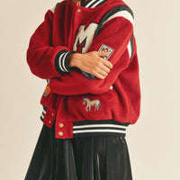 M Bomber Varsity Jacket with Patch