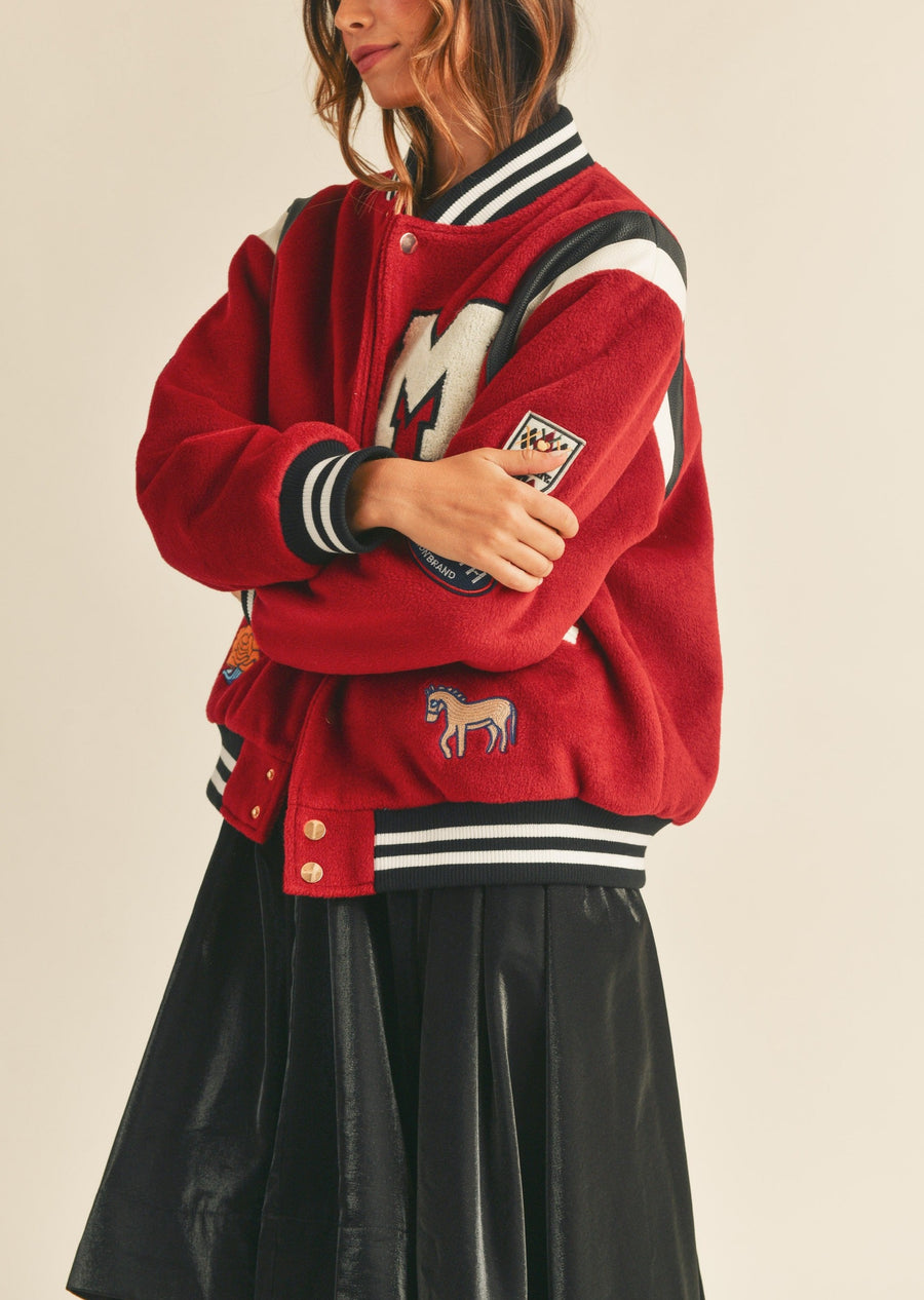 M Bomber Varsity Jacket with Patch