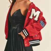 M Bomber Varsity Jacket with Patch