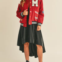 M Bomber Varsity Jacket with Patch