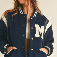 M Bomber Varsity Jacket with Patch