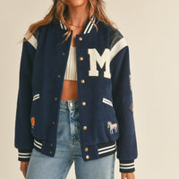 M Bomber Varsity Jacket with Patch