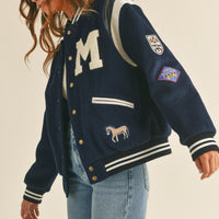 M Bomber Varsity Jacket with Patch