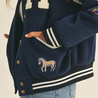 M Bomber Varsity Jacket with Patch