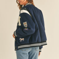 M Bomber Varsity Jacket with Patch