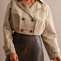 Cropped Double-Breasted Trench Jacket