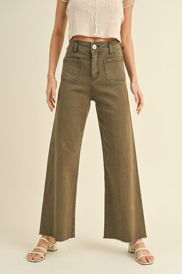 Front Pocket Wide Leg Pants