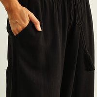 Breezy Smocked Wide Leg Linen Blend Pants