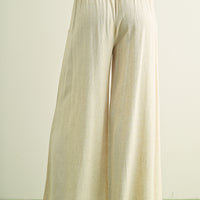 Breezy Smocked Wide Leg Linen Blend Pants