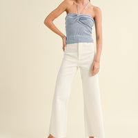 Straight Wide Leg Denim Pants