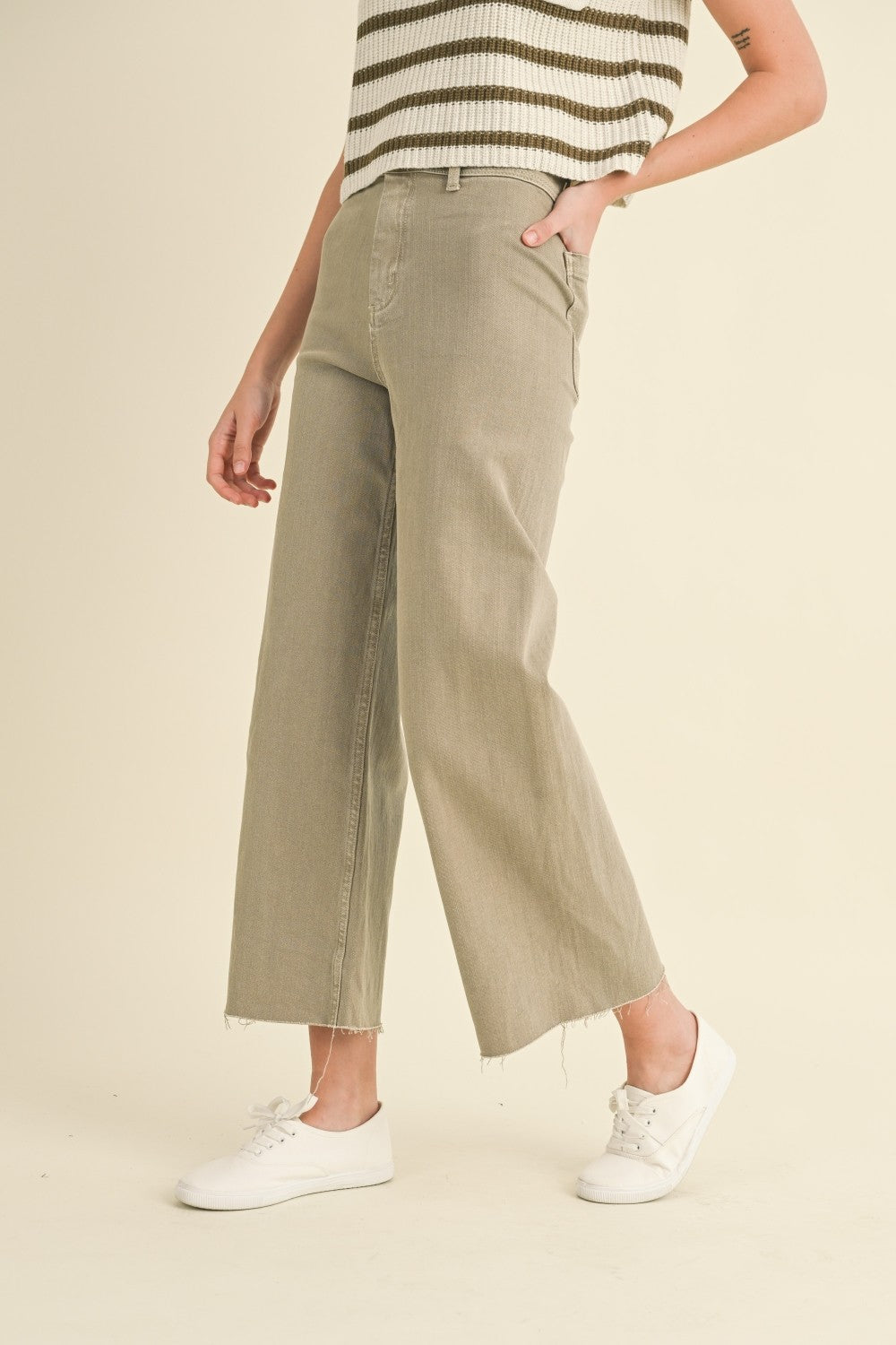 Straight Wide Leg Denim Pants