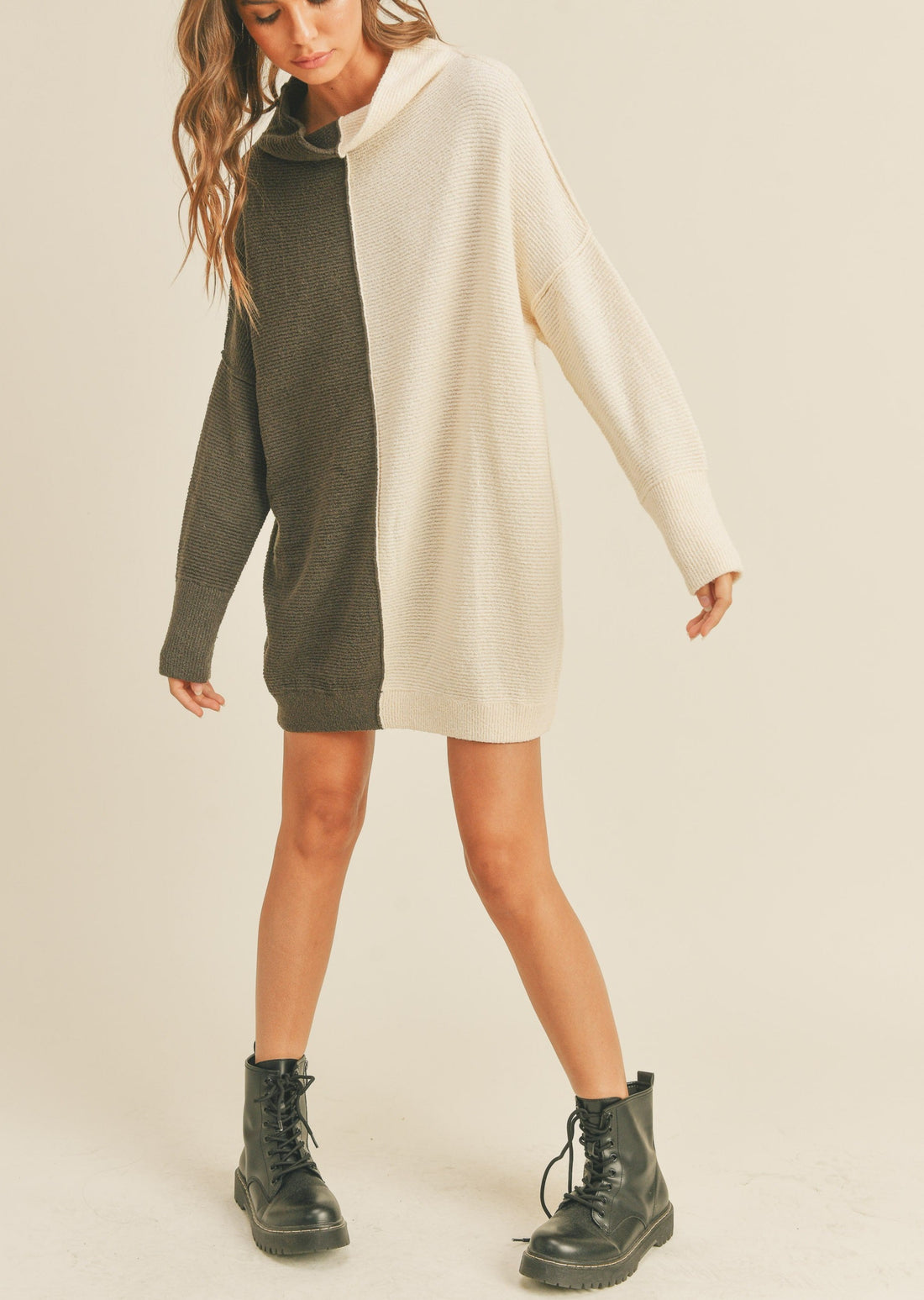 Color Block Tunic Sweater