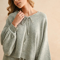 Balloon Sleeve Hoodie Sweater