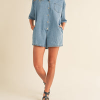 Denim Shirt Romper