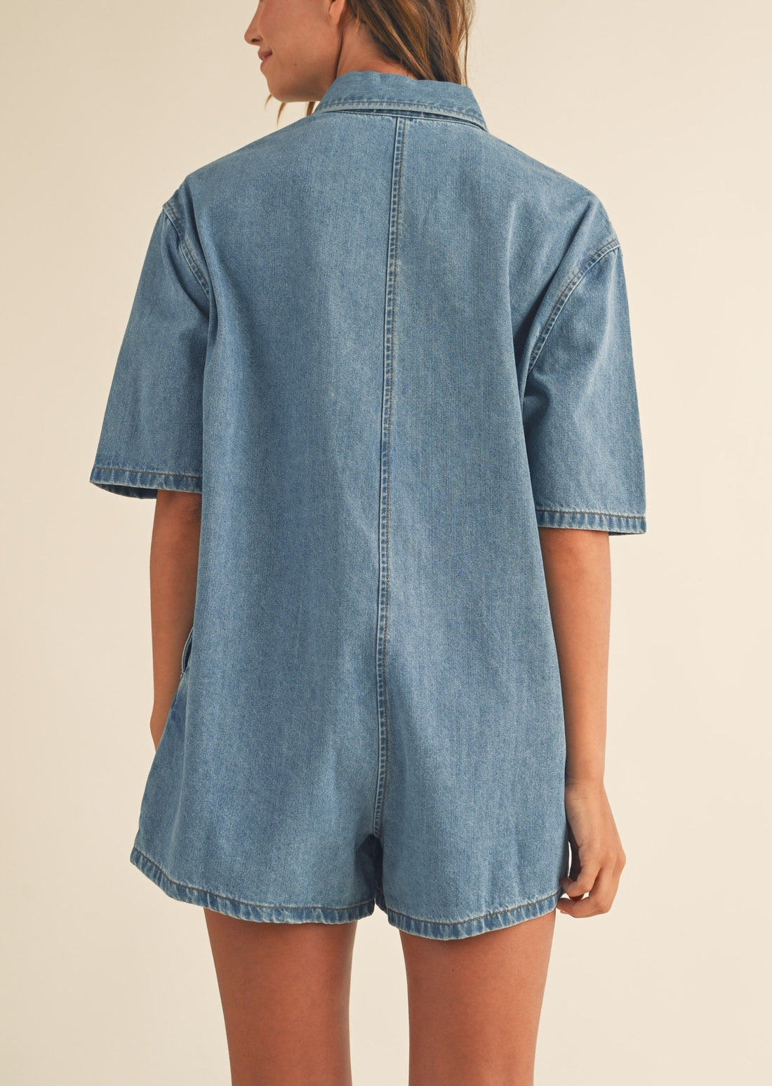 Denim Shirt Romper