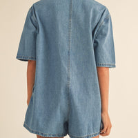 Denim Shirt Romper