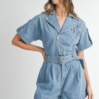 Moto Jacket Denim Romper