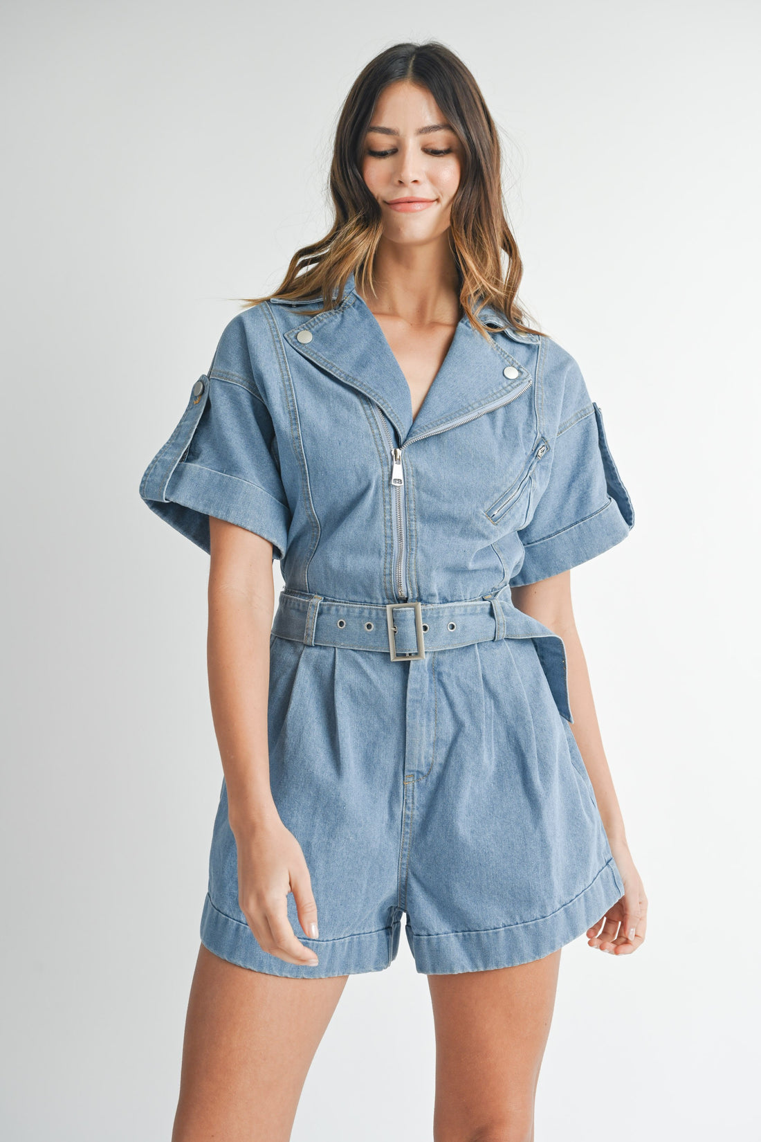 Moto Jacket Denim Romper