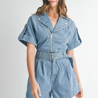 Moto Jacket Denim Romper