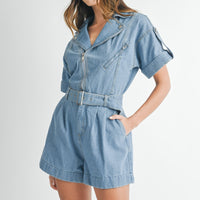 Moto Jacket Denim Romper