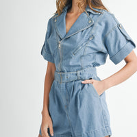 Moto Jacket Denim Romper