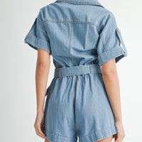 Moto Jacket Denim Romper