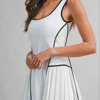 Pleated Tennis Dress with Built-In Shorts