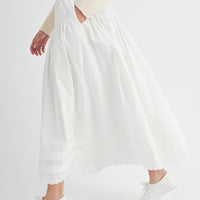 Eyelet Lace Trimmed Maxi Skirt