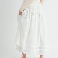 Eyelet Lace Trimmed Maxi Skirt