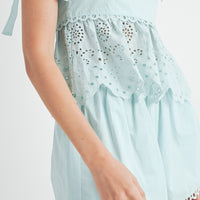 Eyelet Peplum Top & Shorts Set