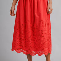 Eyelet Lace Crop Top & Midi Skirt Set
